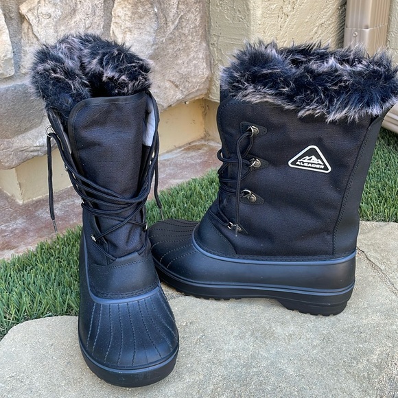 Adler Black Canvas Women’s Boots Size 10 - Picture 1 of 5